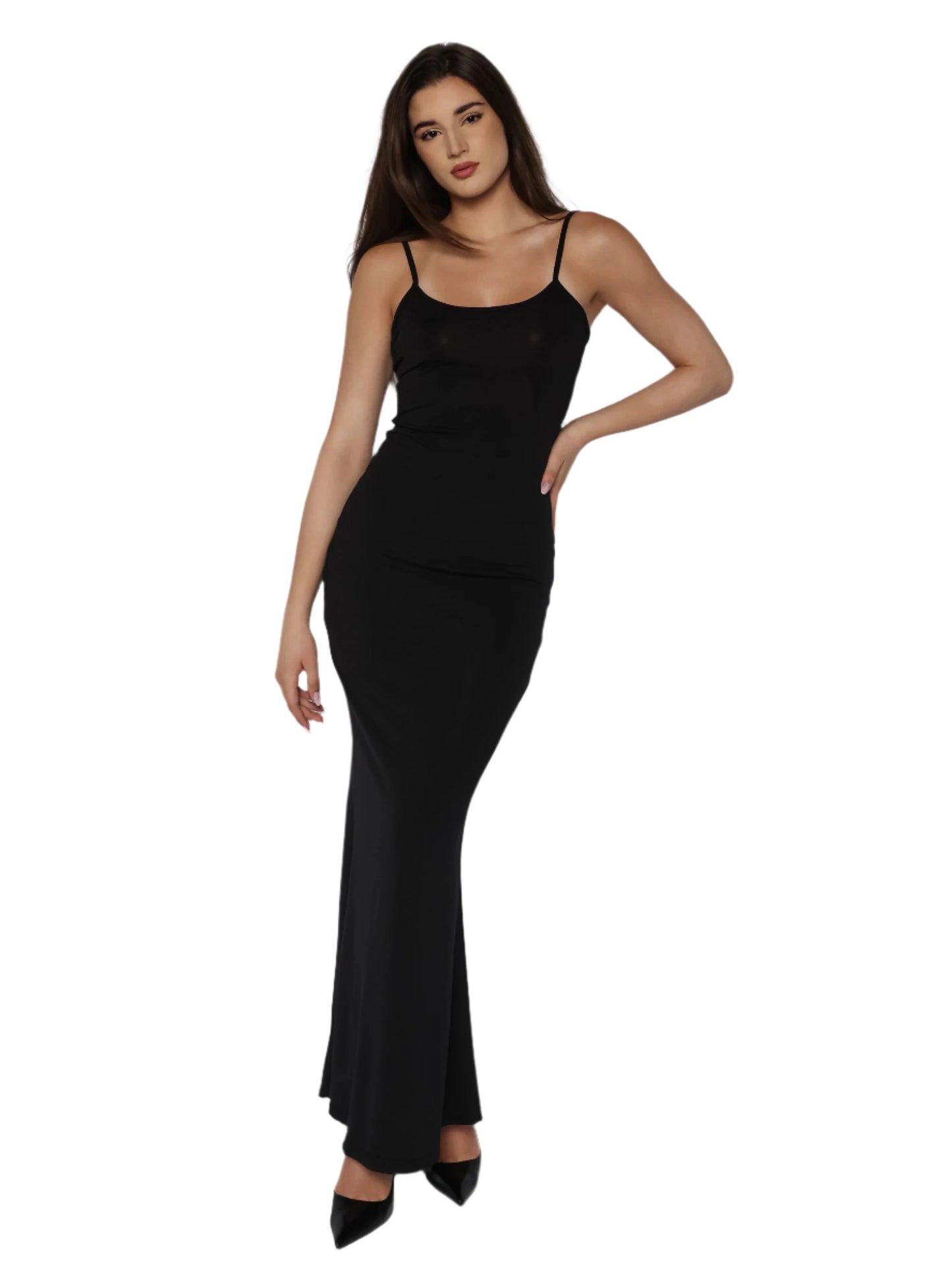Rochie lunga cu efect de subtiere, Selena