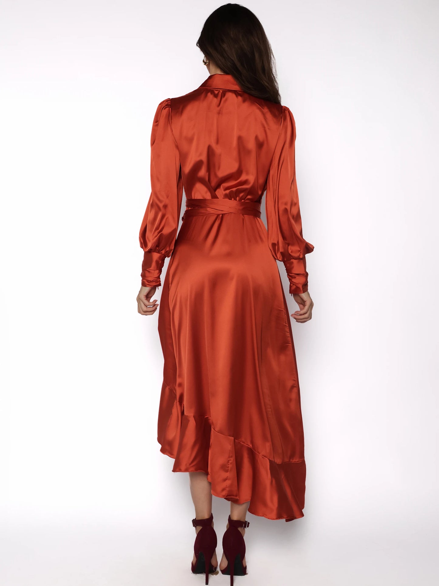 Rochie satinata lunga tip halat, Athena