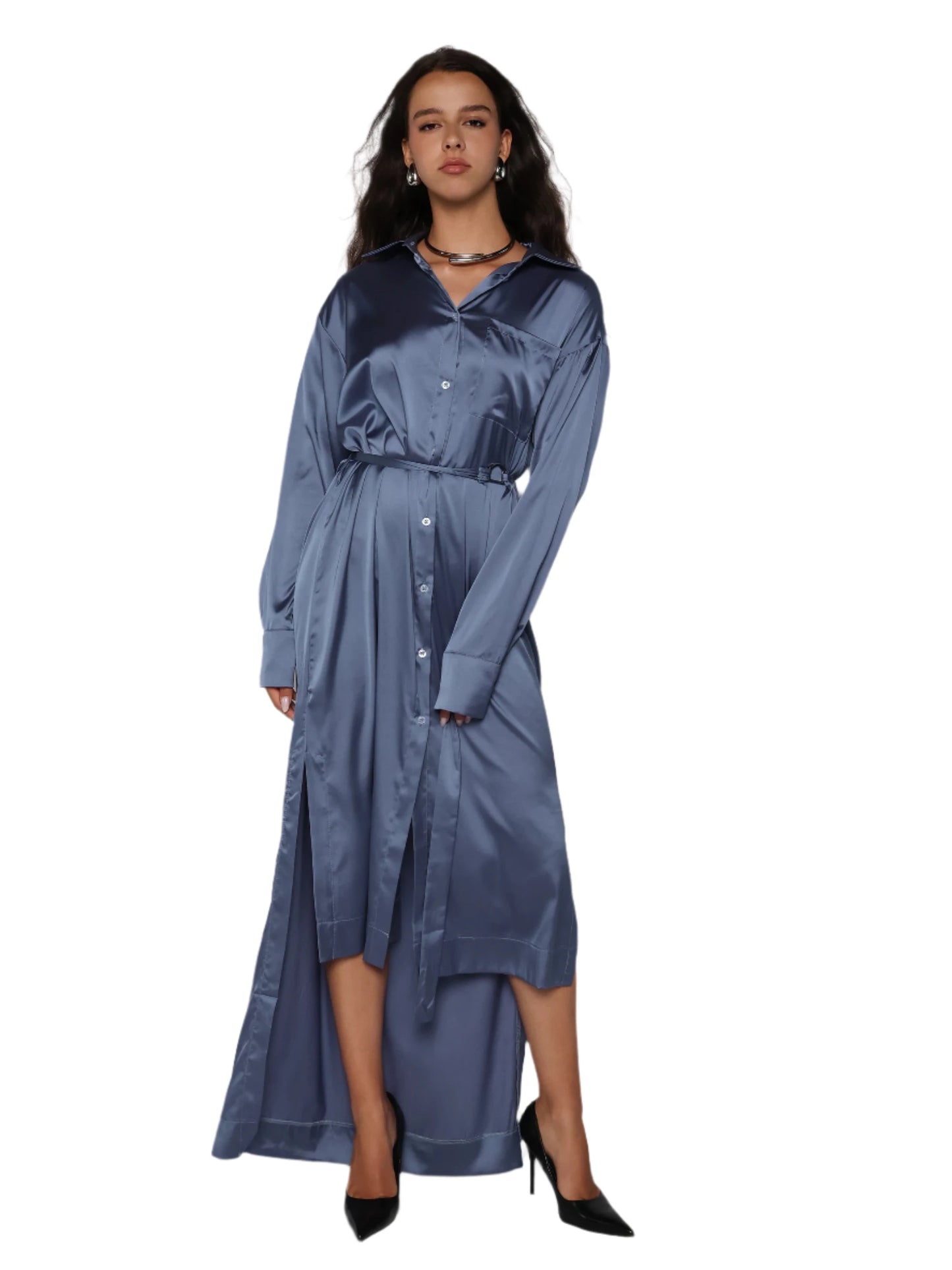 Rochie camasa satinata, Briana