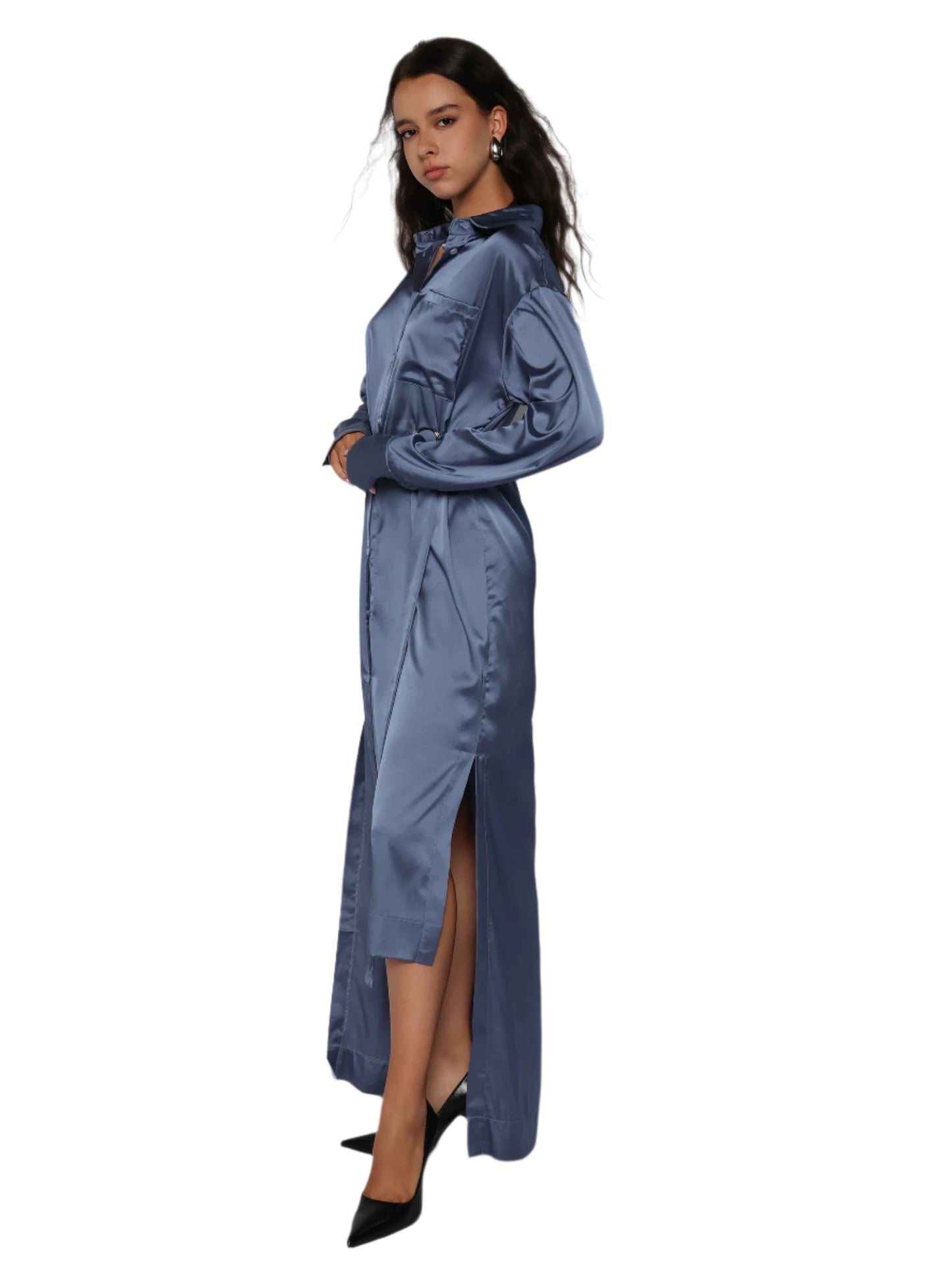 Rochie camasa satinata, Briana