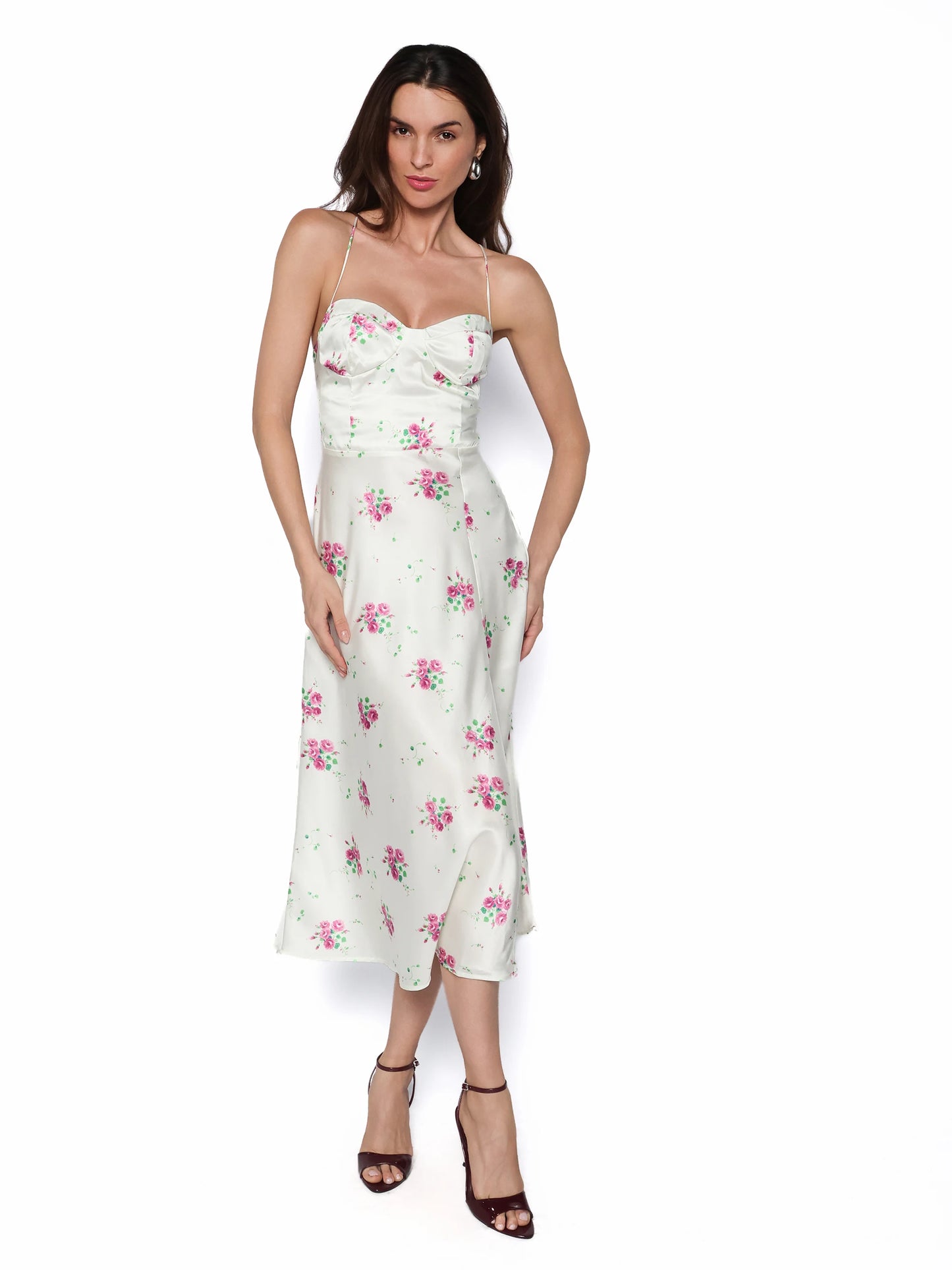 Rochie satinat florala, Soraya