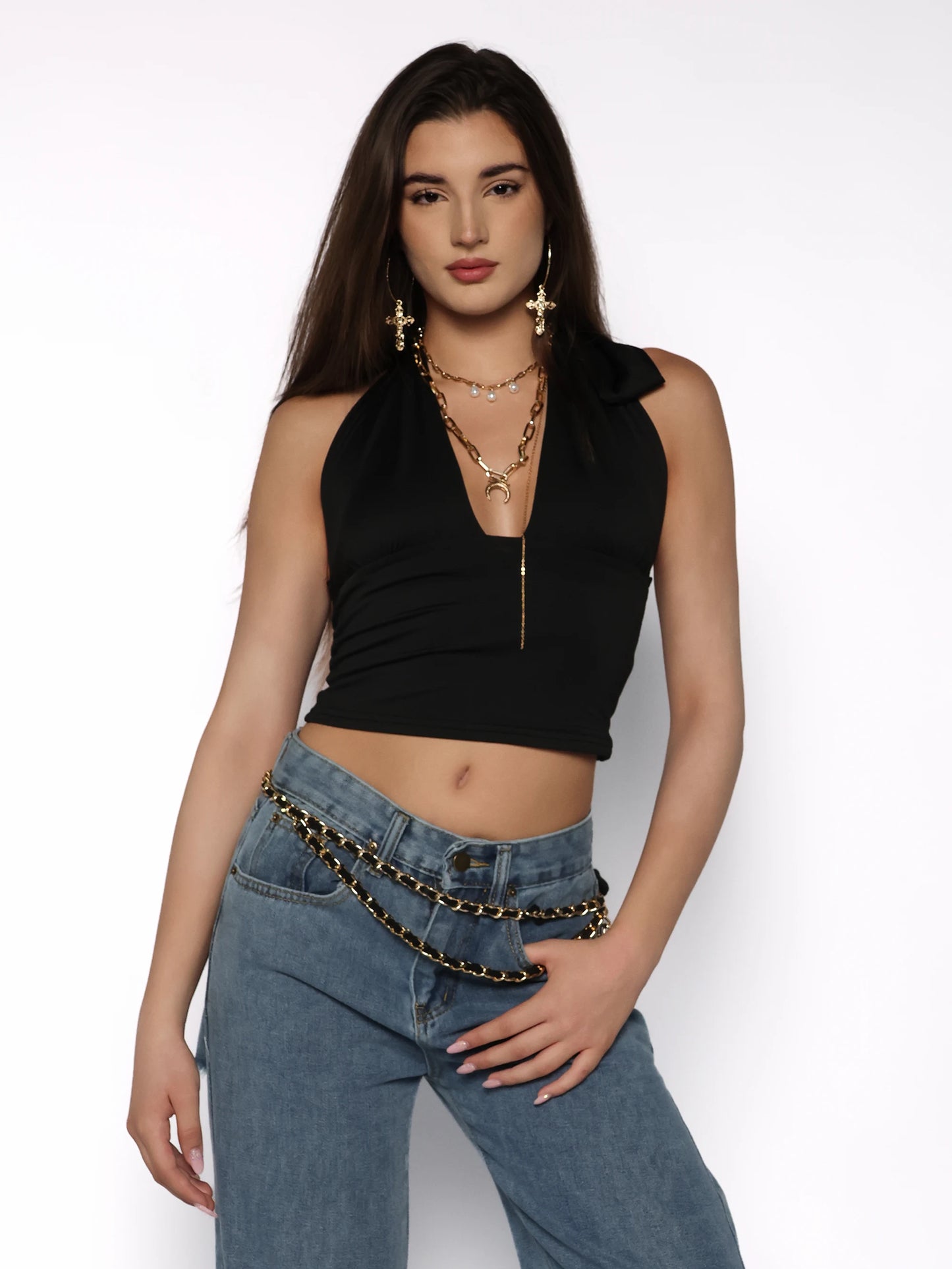 Top cu funda si decolteu adanc, Yasmine