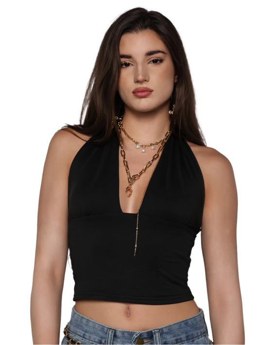 Top cu funda si decolteu adanc, Yasmine